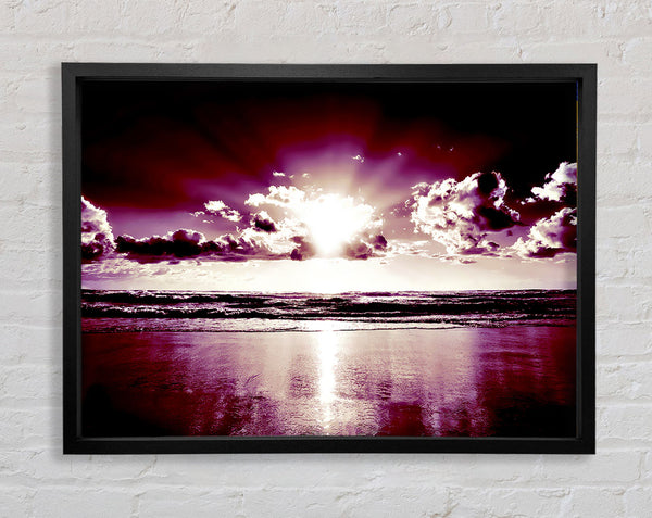 Purple Sunburst Framed Print