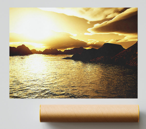 Yellow Ocean Clouds Giclee Print