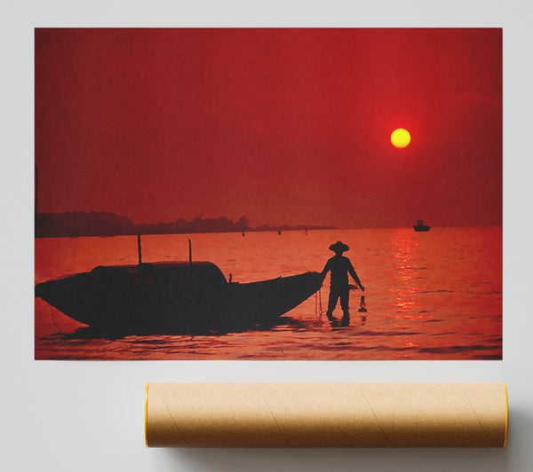 Red Fisherman Print