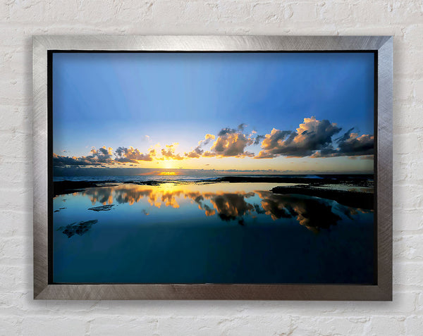 Golden Reflection Lake Framed Print
