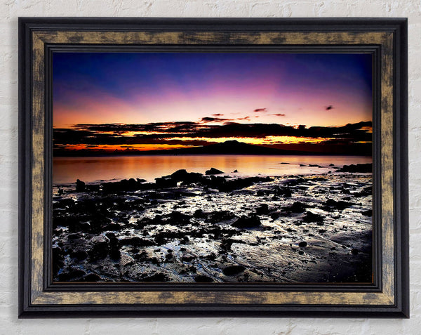 Sunrays Over The Ocean Sky Framed Print