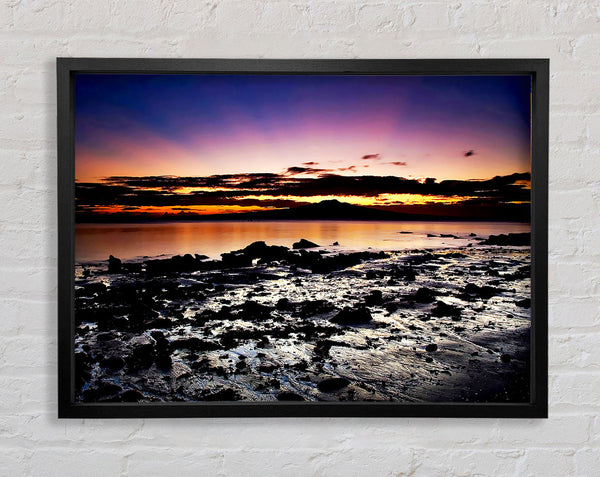 Sunrays Over The Ocean Sky Framed Print
