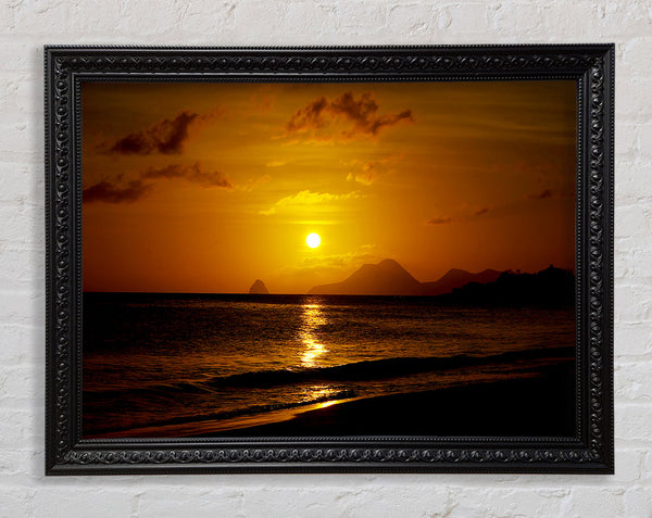 Caramel Ocean Sunset Framed Print