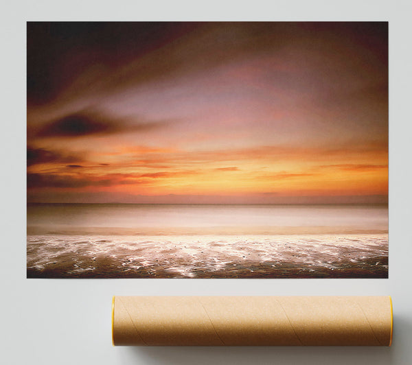 Ocean Calm Sunset Print