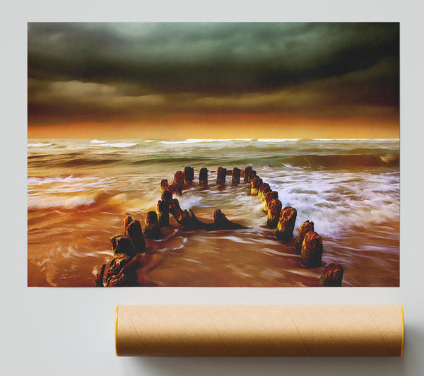 The Oceans Architect Orange Giclee Print