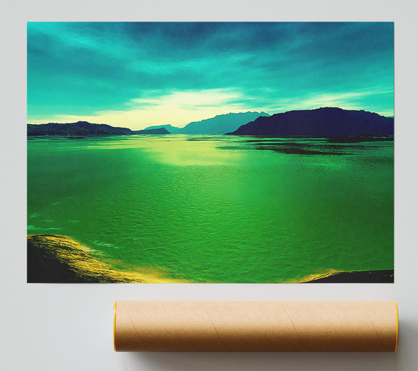 Green Ocean Bay Poster