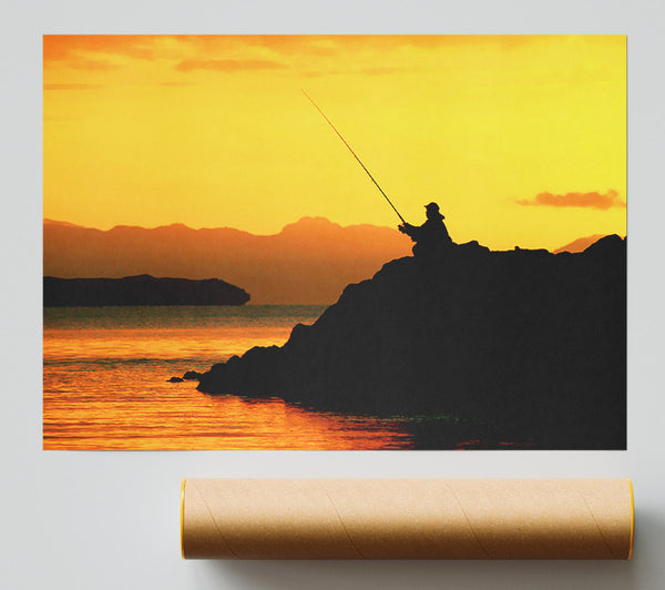 Fishing In The Golden Ocean Giclee Print