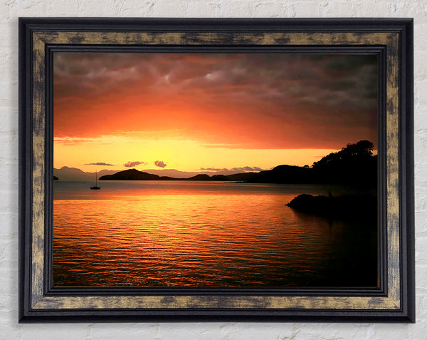 Glowing Crystal Sunset Framed Print