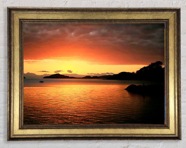 Glowing Crystal Sunset Framed Print