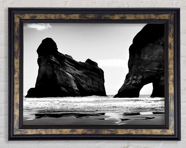 The Doorway To The Ocean B n W Framed Print