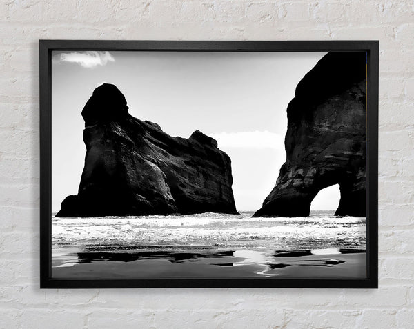 The Doorway To The Ocean B n W Framed Print