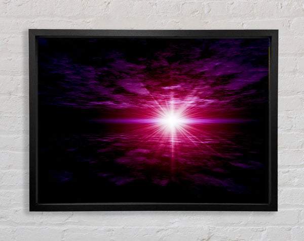 Pink Sun Star Skies Framed Print