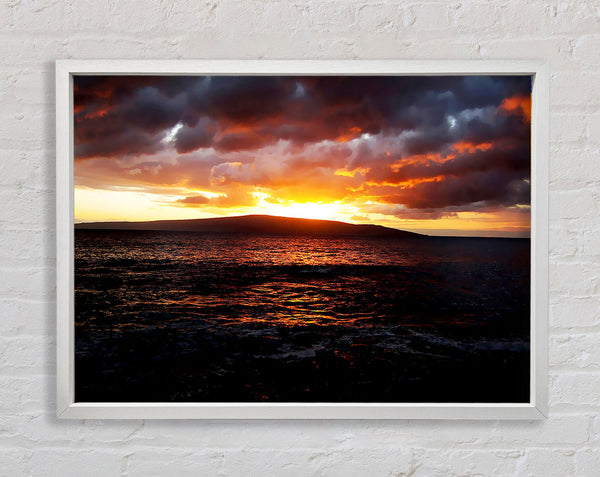 Movement Of The Ocean Sun Framed Print