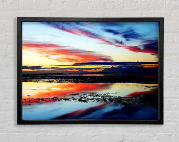 Rainbow Ocean Skies Blue Framed Print