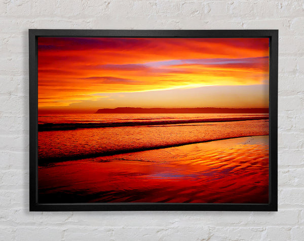 Orange Ocean Sands Framed Print