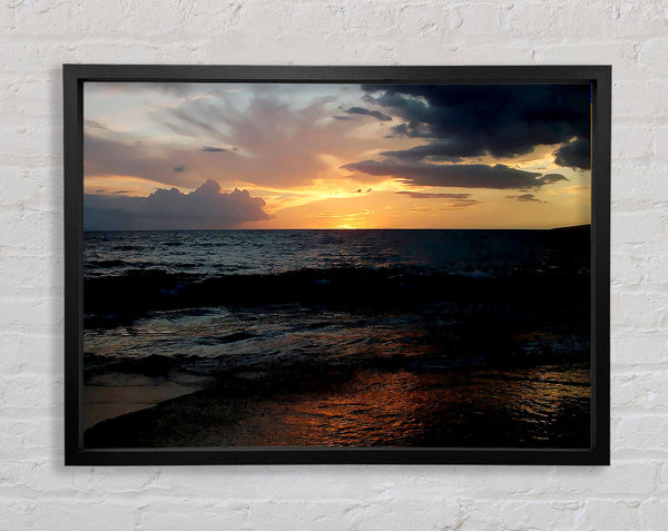 Ocean Sunset Clouds Framed Print