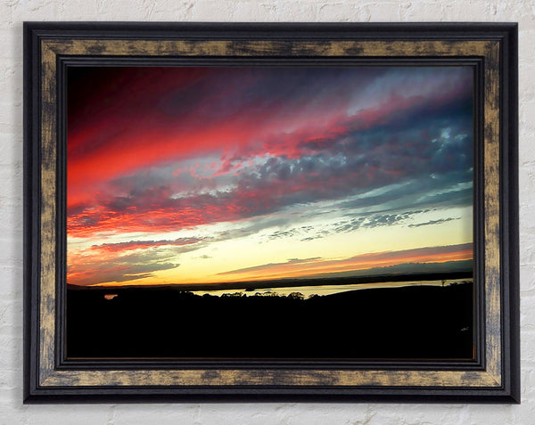 Red Sky At Night Ocean Delight Framed Print