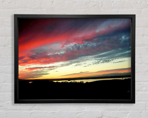 Red Sky At Night Ocean Delight Framed Print