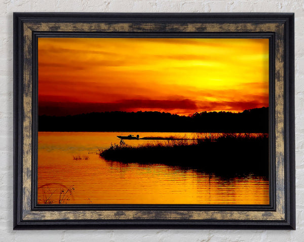 Tranquil Orange Waters Framed Print