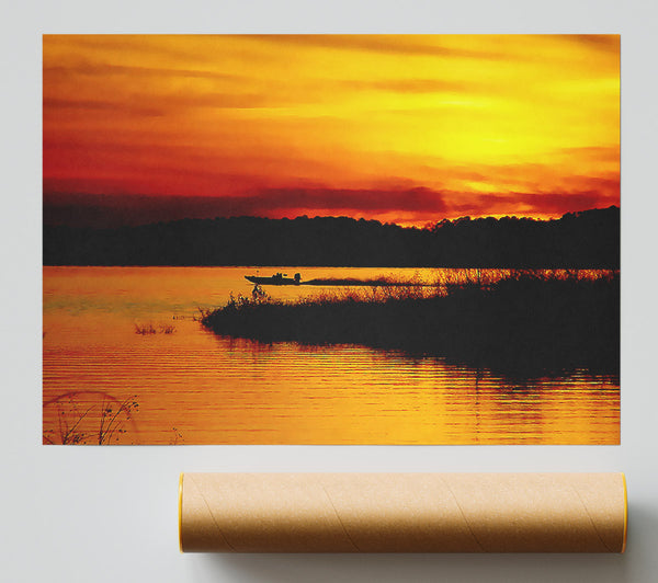 Tranquil Orange Waters Print