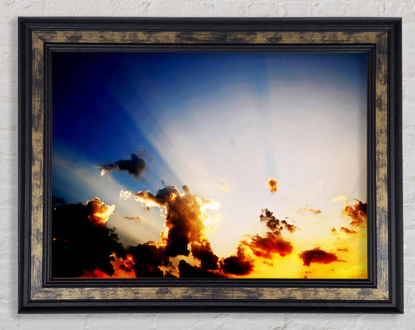 Sunrays Of The Golden Cloud Framed Print