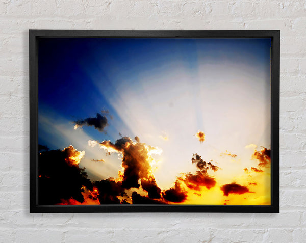 Sunrays Of The Golden Cloud Framed Print