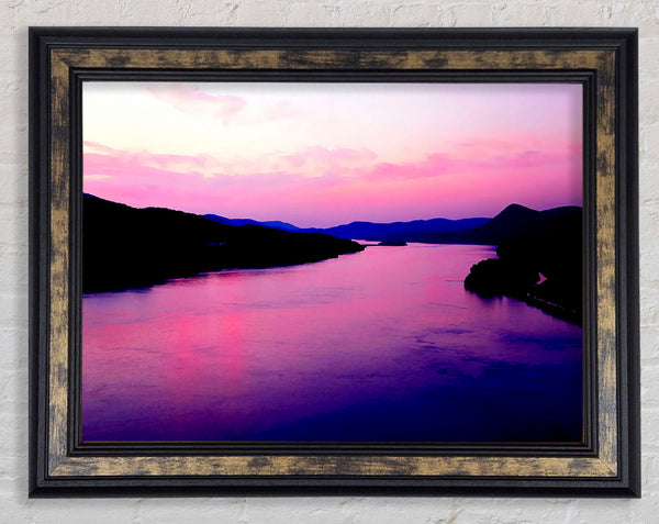 Pink Mountain Lake Framed Print