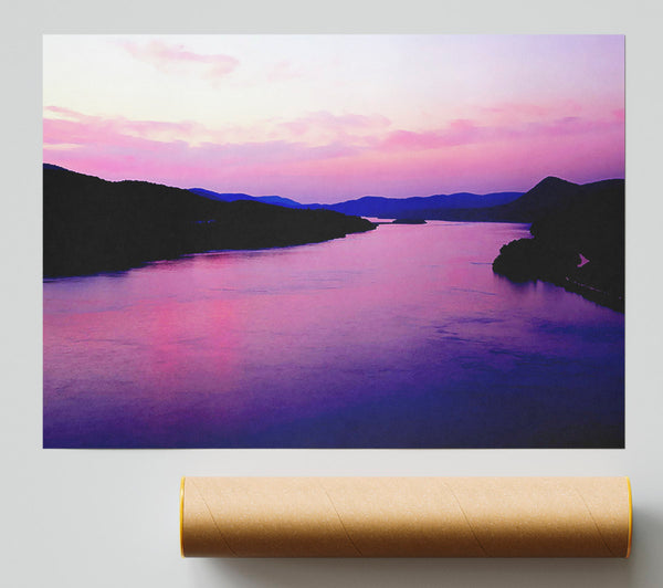 Pink Mountain Lake Print