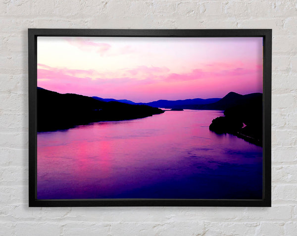 Pink Mountain Lake Framed Print