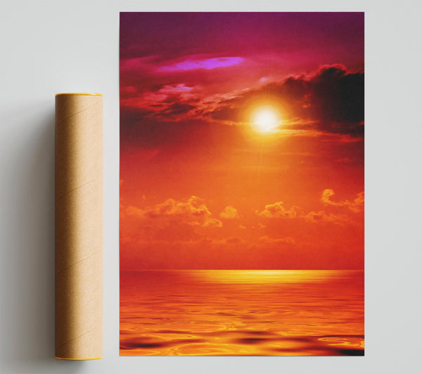 Orange Sun Blaze Skies Giclee Print
