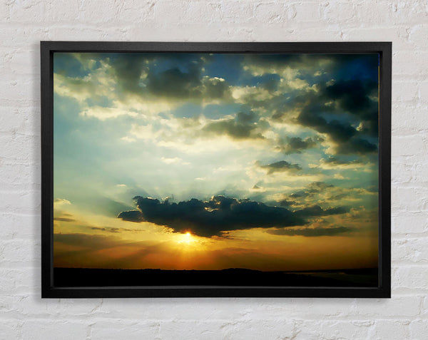 Sun Blaze Skies Framed Print