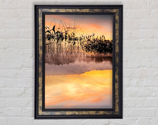 Winter Lake At Daybreak Framed Print
