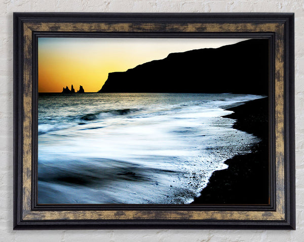 The Oceans Ebb At Dusk Framed Print