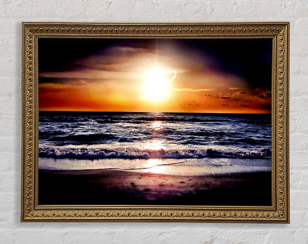 Blazing Sun Star Ocean Framed Print
