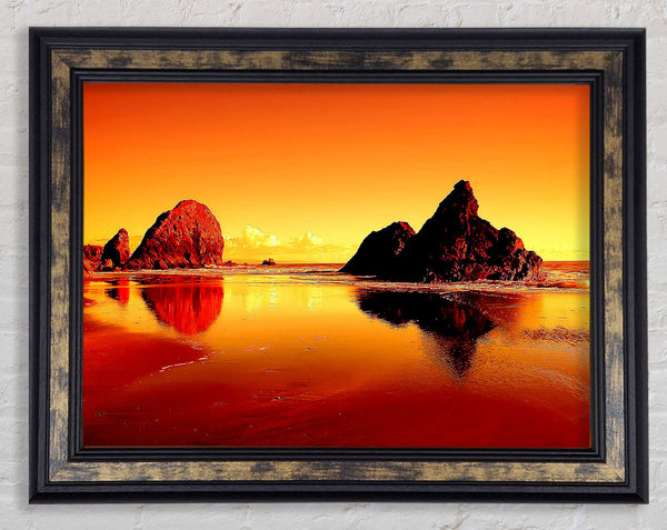 Reflections Of The Rocky Ocean Framed Print