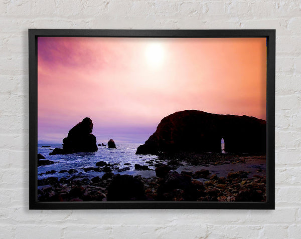 Pink Mist Ocean Skies Framed Print