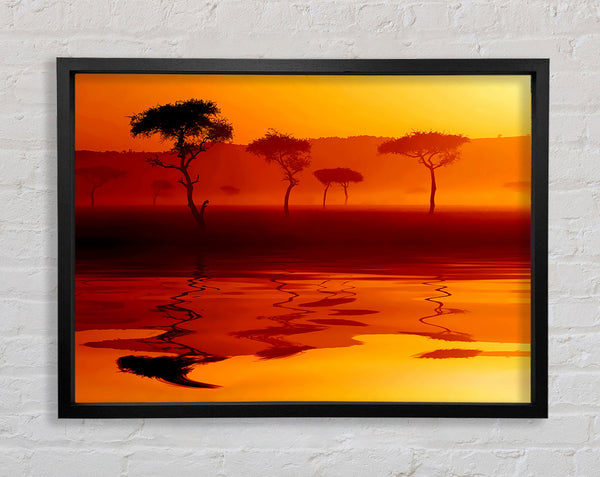 Reflections Of The Stunning Lake Trees Framed Print