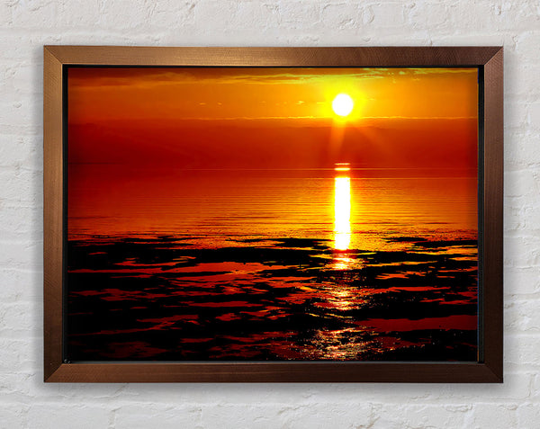 Lapping Waves In Golden Sunlight Framed Print