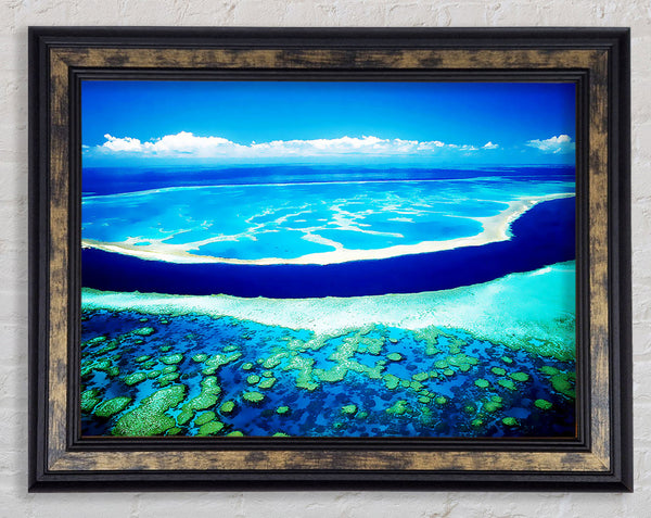Ariel View Of The Turquoise Ocean Framed Print