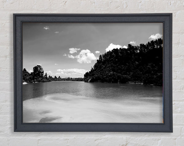 Hideaway Oceans B n W Framed Print