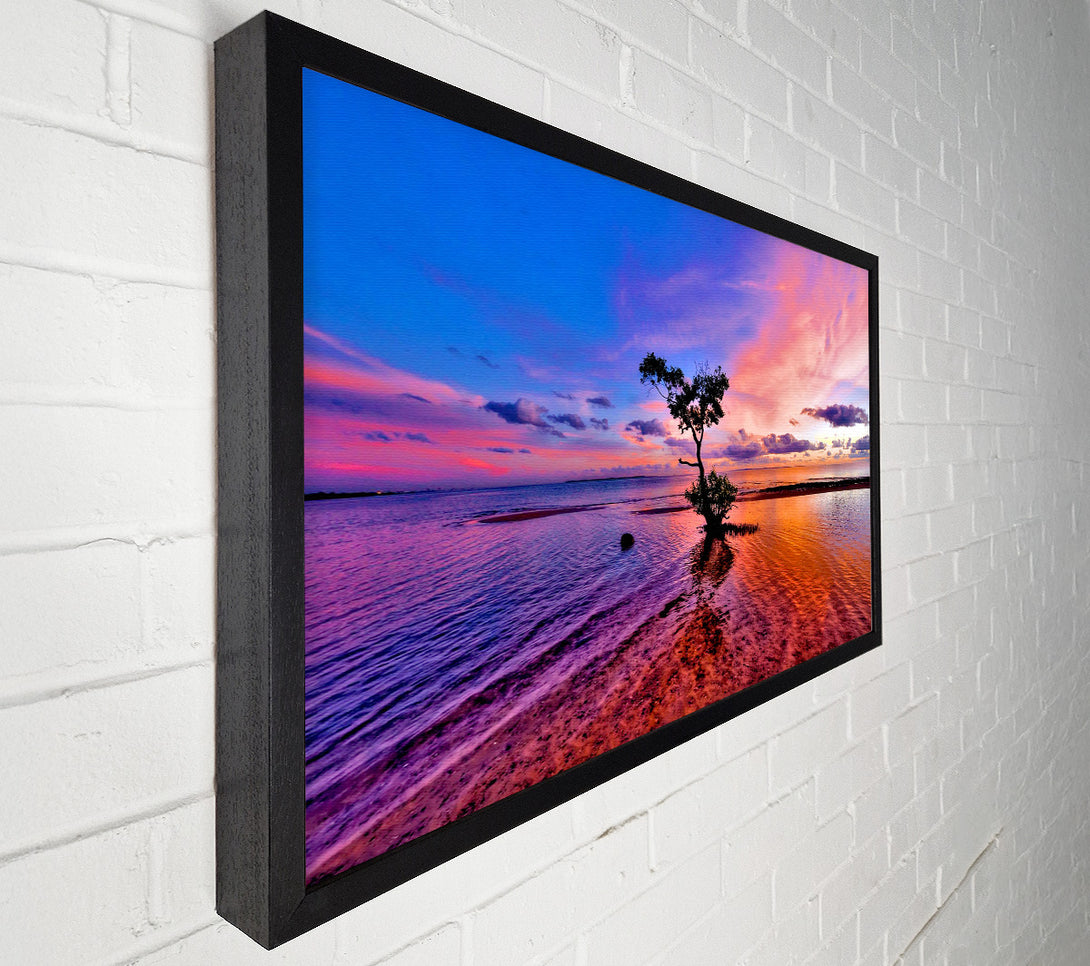  A Canvas Print of Ocean Tree Dusk Canvas Art