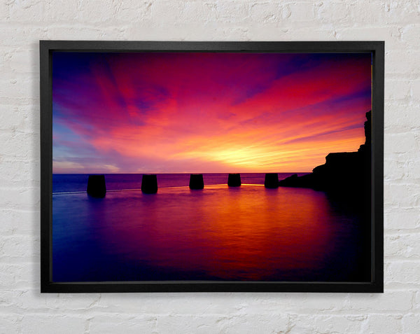 Ocean Colour Burst Framed Print
