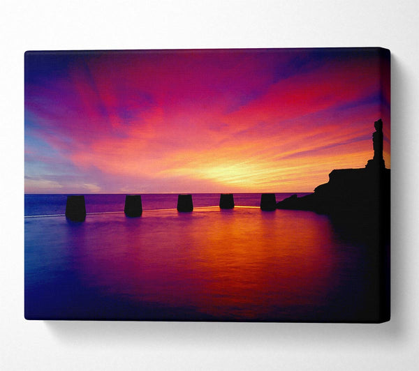  A Canvas Print of Ocean Colour Burst Canvas Wall Art