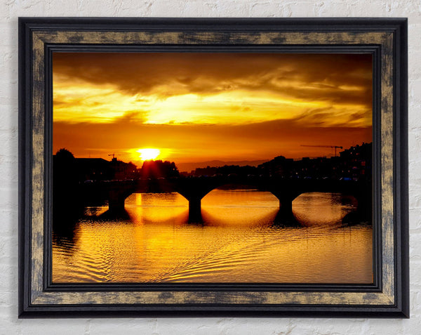 Sunset Over Florence River Framed Print