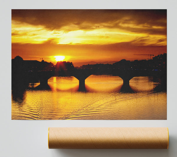 Sunset Over Florence River Print