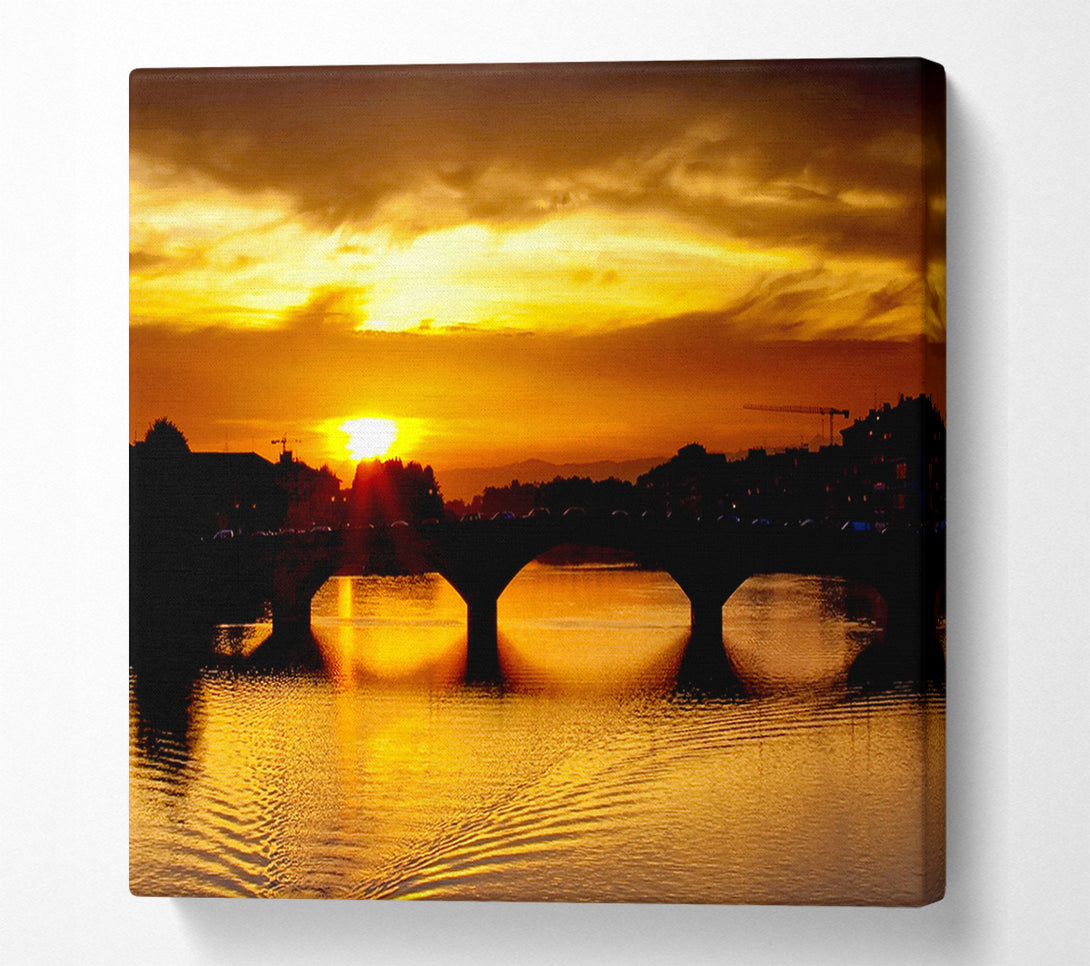  A Canvas Print of Sunset Over Florence River Canvas Art
