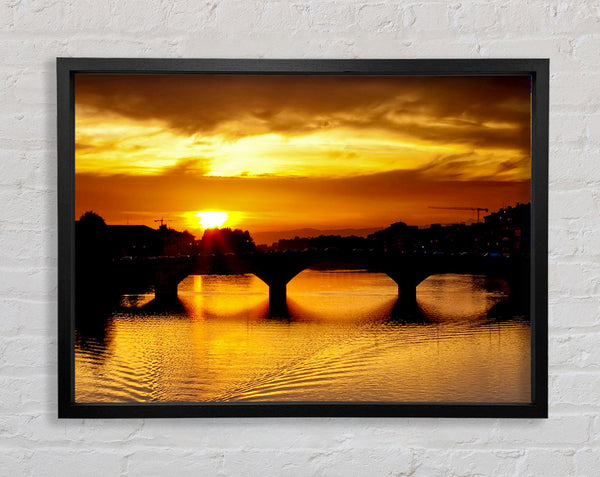 Sunset Over Florence River Framed Print