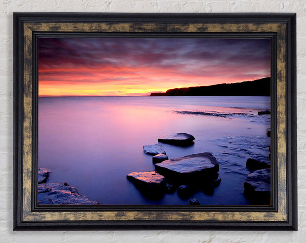 Tranquil Ocean Dusk Framed Print