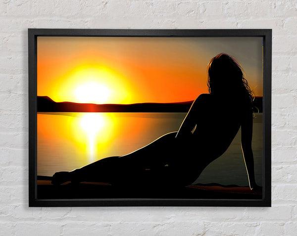Woman In The Shade Framed Print