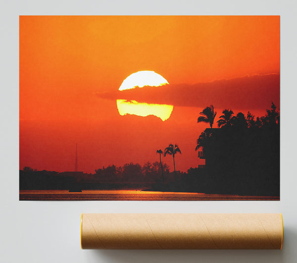 Huge Round Sun In The Sky Poster